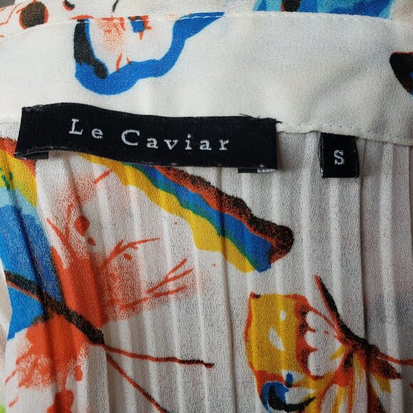 Vtg Le Caviar Women's Accordion Sheer Butterfly Blouse Top Sz S, White (1210) - Picture 5 of 6